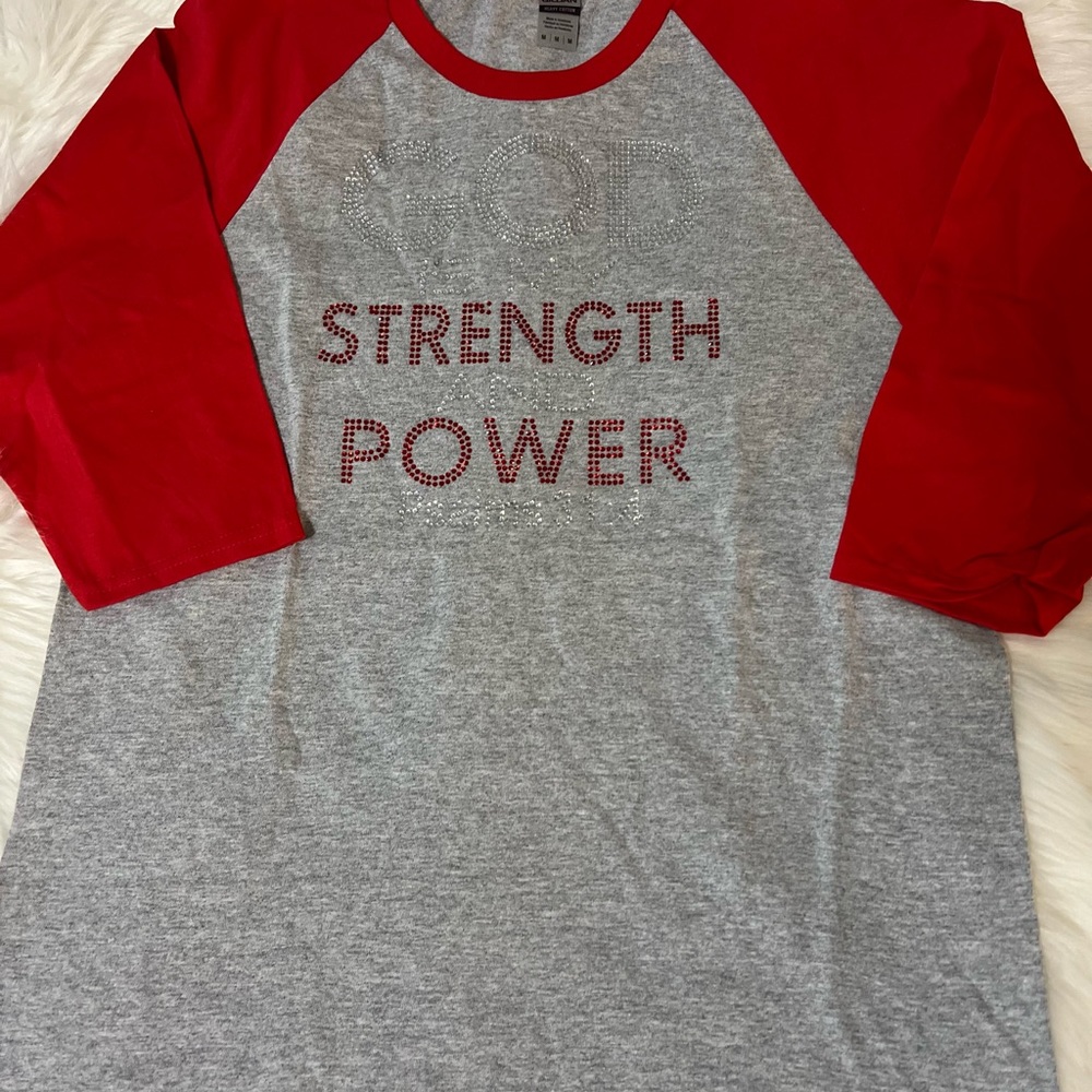 Brand New, Bling letters, 3/4 sleeve T-shirt, Size M